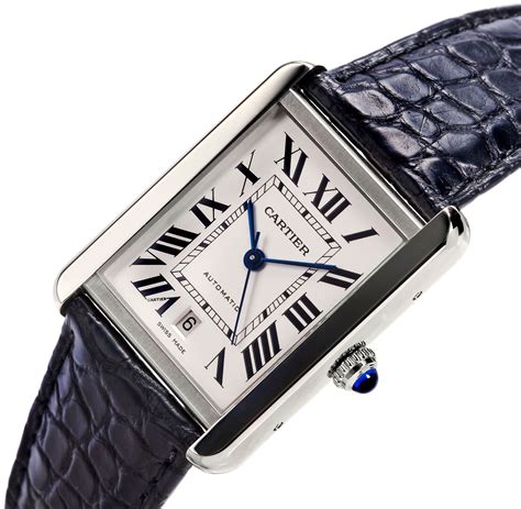 cartier tank men's watch|cartier tank watch men's large.